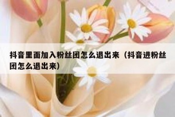 抖音里面加入粉丝团怎么退出来（抖音进粉丝团怎么退出来）
