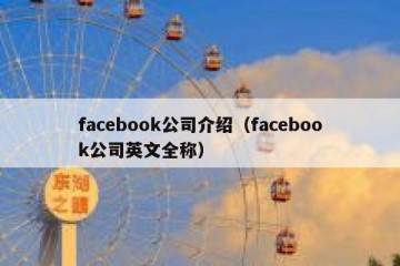 facebook公司介绍（facebook公司英文全称）