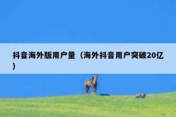 抖音海外版用户量（海外抖音用户突破20亿）