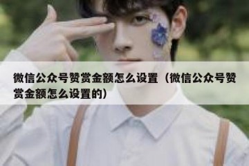 微信公众号赞赏金额怎么设置（微信公众号赞赏金额怎么设置的）