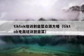 tiktok培训割韭菜众源方略（tiktok电商培训割韭菜）