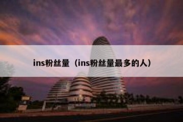 ins粉丝量（ins粉丝量最多的人）