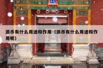 派币有什么用途和作用（派币有什么用途和作用呢）