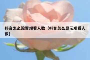 抖音怎么设置观看人数（抖音怎么显示观看人数）