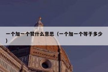 一个加一个赞什么意思（一个加一个等于多少）