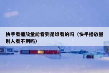 快手看播放量能看到是谁看的吗（快手播放量别人看不到吗）