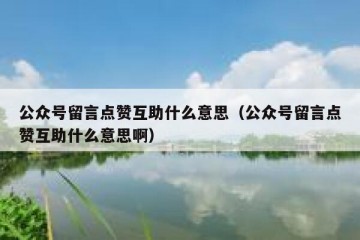 公众号留言点赞互助什么意思（公众号留言点赞互助什么意思啊）