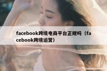 facebook跨境电商平台正规吗（facebook跨境运营）