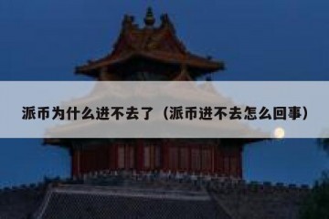派币为什么进不去了（派币进不去怎么回事）