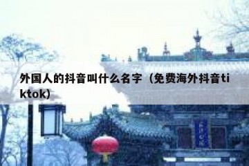 外国人的抖音叫什么名字（免费海外抖音tiktok）