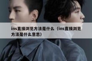 ins直接浏览方法是什么（ins直接浏览方法是什么意思）