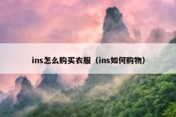 ins怎么购买衣服（ins如何购物）
