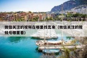 微信关注的视频在哪里找出来（微信关注的视频号哪里看）