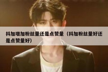抖加增加粉丝量还是点赞量（抖加粉丝量好还是点赞量好）