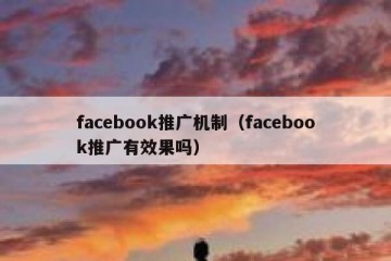 facebook推广机制（facebook推广有效果吗）