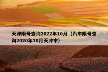 天津限号查询2022年10月（汽车限号查询2020年10月天津市）