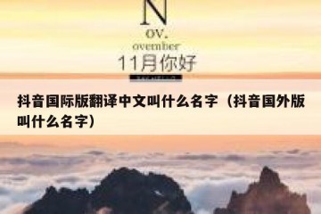 抖音国际版翻译中文叫什么名字（抖音国外版叫什么名字）
