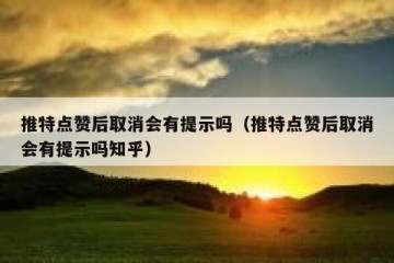 推特点赞后取消会有提示吗（推特点赞后取消会有提示吗知乎）