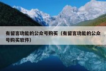 有留言功能的公众号购买（有留言功能的公众号购买软件）