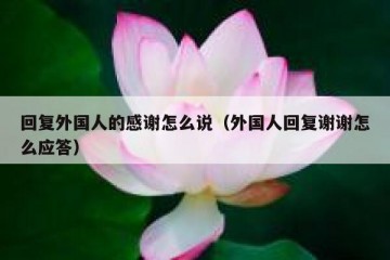 回复外国人的感谢怎么说（外国人回复谢谢怎么应答）