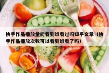 快手作品播放量能看到谁看过吗知乎文章（快手作品播放次数可以看到谁看了吗）