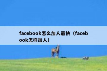 facebook怎么加人最快（facebook怎样加人）