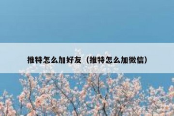推特怎么加好友（推特怎么加微信）