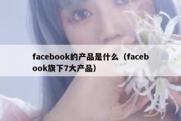 facebook的产品是什么（facebook旗下7大产品）