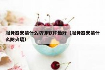 服务器安装什么防御软件最好（服务器安装什么防火墙）