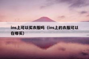 ins上可以买衣服吗（ins上的衣服可以在哪买）