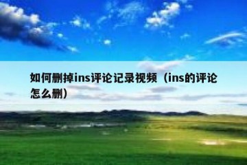 如何删掉ins评论记录视频（ins的评论怎么删）