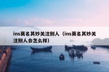 ins莫名其妙关注别人（ins莫名其妙关注别人会怎么样）