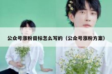 公众号涨粉目标怎么写的（公众号涨粉方案）