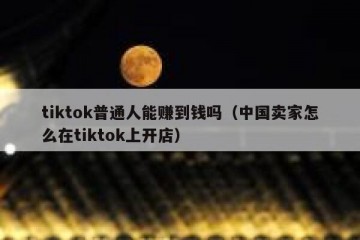 tiktok普通人能赚到钱吗（中国卖家怎么在tiktok上开店）