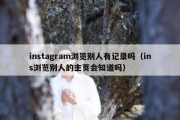 instagram浏览别人有记录吗（ins浏览别人的主页会知道吗）