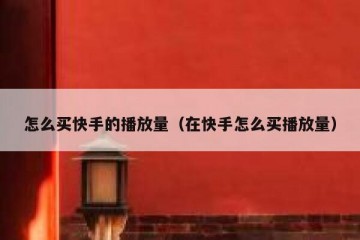 怎么买快手的播放量（在快手怎么买播放量）