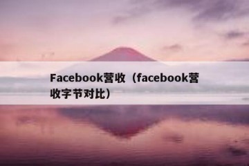 Facebook营收（facebook营收字节对比）