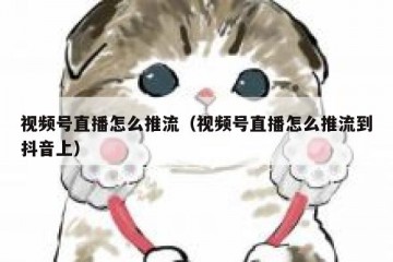 视频号直播怎么推流（视频号直播怎么推流到抖音上）