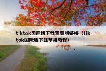 tiktok国际版下载苹果版链接（tiktok国际版下载苹果教程）