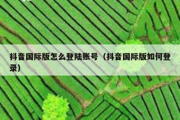 抖音国际版怎么登陆账号（抖音国际版如何登录）