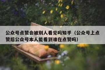 公众号点赞会被别人看见吗知乎（公众号上点赞后公众号本人能看到谁在点赞吗）