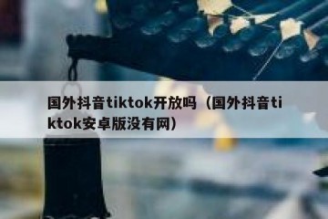 国外抖音tiktok开放吗（国外抖音tiktok安卓版没有网）