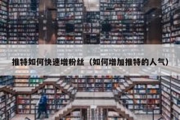 推特如何快速增粉丝（如何增加推特的人气）