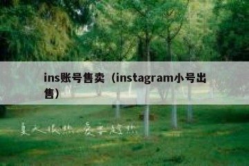 ins账号售卖（instagram小号出售）