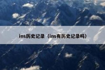 ins历史记录（ins有历史记录吗）