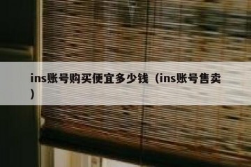ins账号购买便宜多少钱（ins账号售卖）