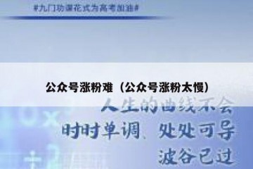 公众号涨粉难（公众号涨粉太慢）