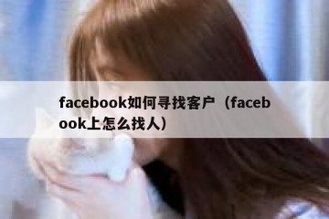 facebook如何寻找客户（facebook上怎么找人）