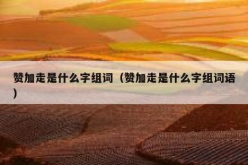 赞加走是什么字组词（赞加走是什么字组词语）