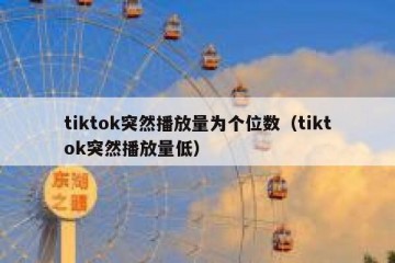 tiktok突然播放量为个位数（tiktok突然播放量低）